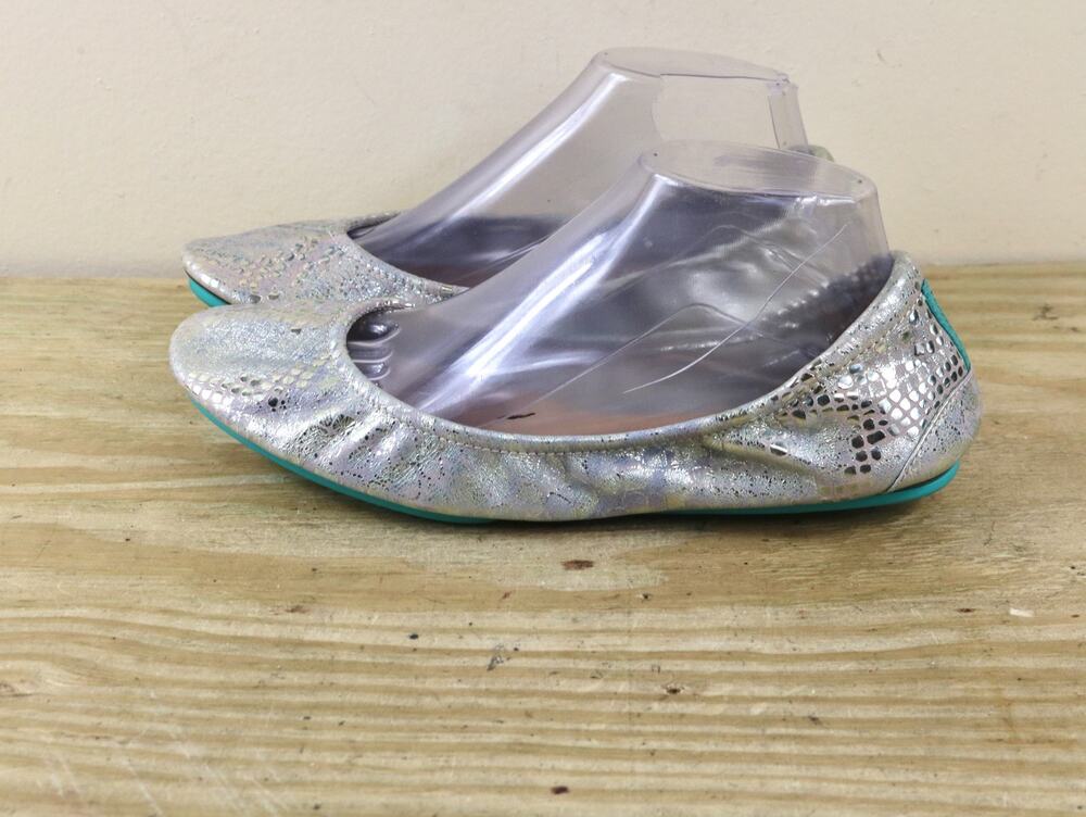 Tieks Gavriei Ballet Flats 10 Silver Metallic Romantic Blush Snake Print